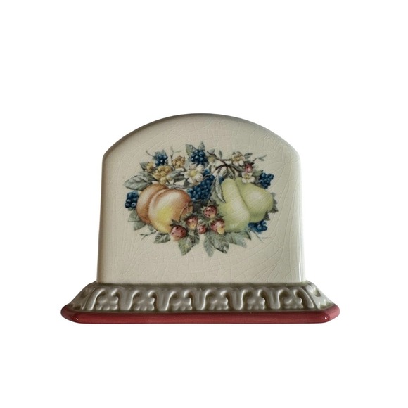 Avon Other - Avon Sweet Country Harvest Ceramic Napkin Holder Fruit Motif Vtg 1970s Farmhouse